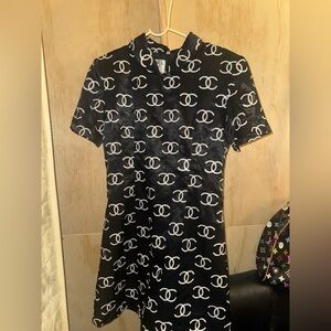 Chanel Monochrome Logo Mini Dress